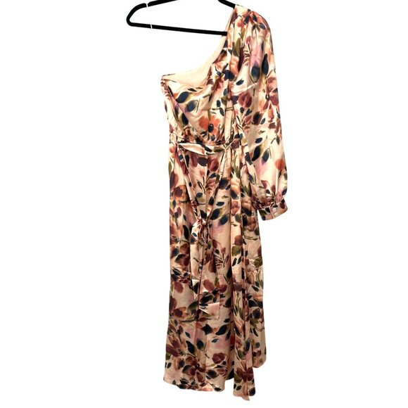 Lost + Wander Thea One-Shoulder Cream Floral Maxi Dress With Tie Waist S - Picture 4 of 6